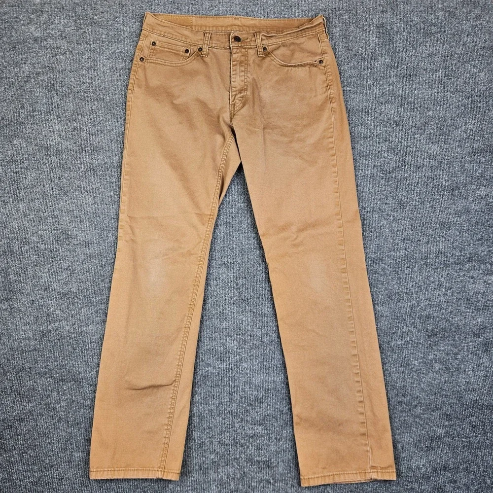 Levis 541 Pants Mens 32x34 Fits (34x31.5) Khaki Athletic Taper Brown Tan Stretch